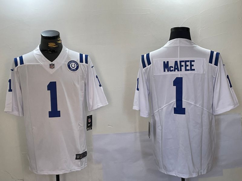 Men Indianapolis Colts #1 Mcafee White Second generation 2024 Nike Limited NFL Jersey style 2->los angeles dodgers->MLB Jersey
